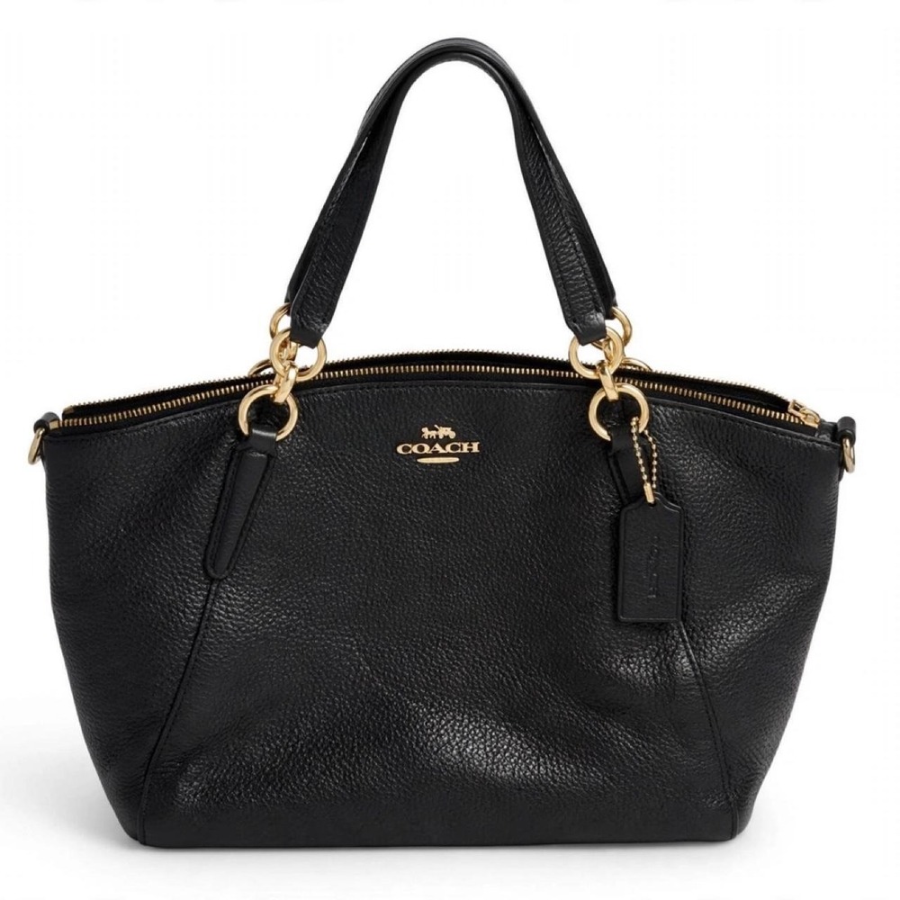 Coach Small Kelsey F28993 black pebbled leather gold hardware